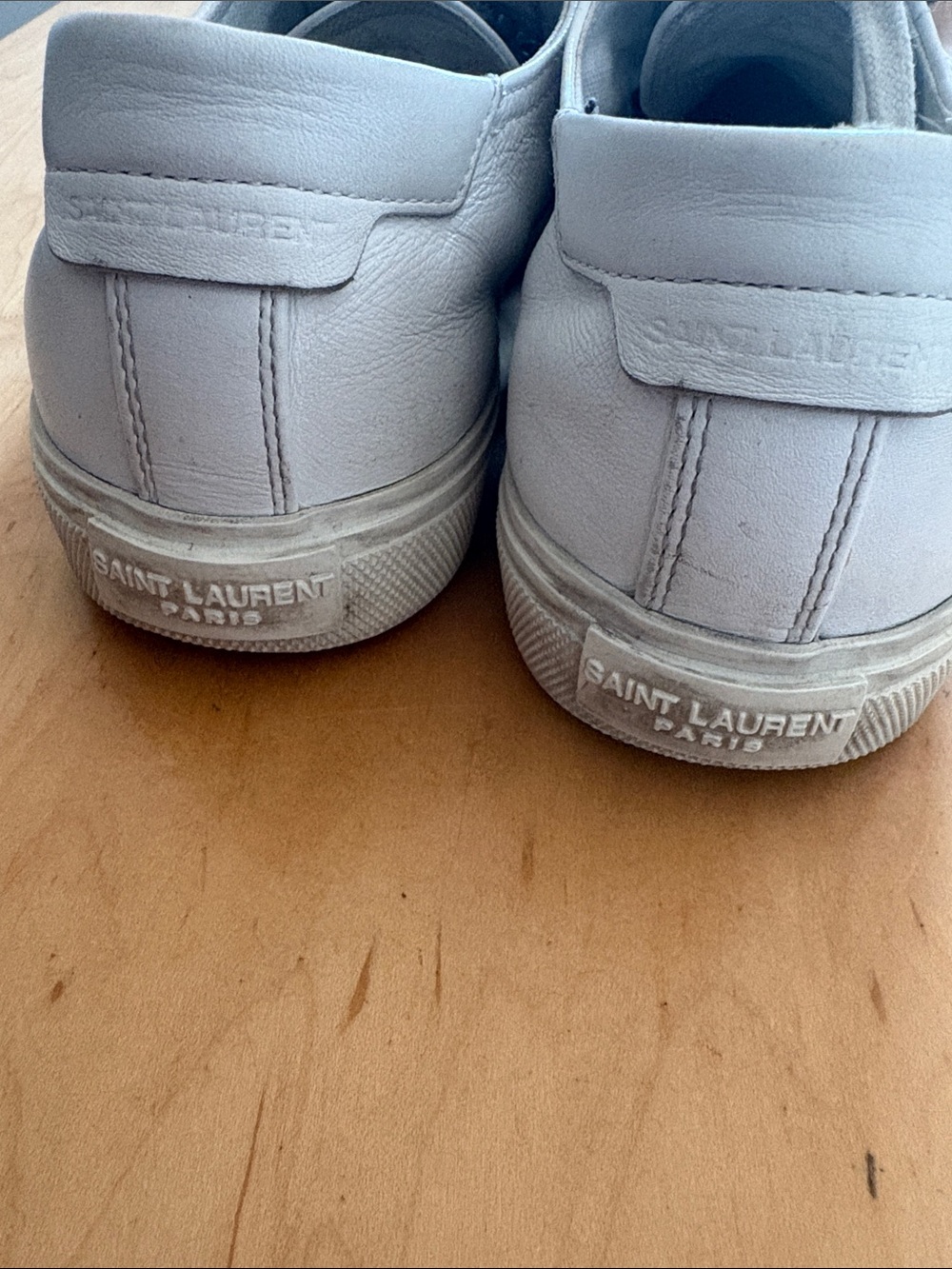 Saint Laurent White Leather Sneakers - Picture 4 of 6